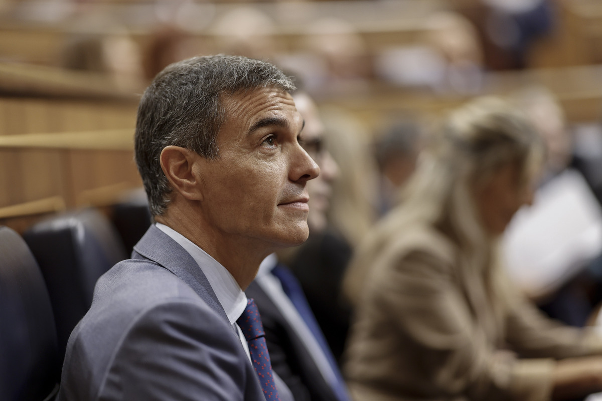 El presidente del Gobierno, Pedro Sánchez toma asiento durante la sesión de control del Congreso. | EFE