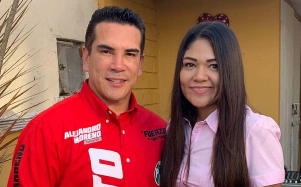 Mayra Ojeda con Alejandro Moreno Cárdenas, “Alito”, por la dirigencia del PRI en Tamaulipas. | Archivo