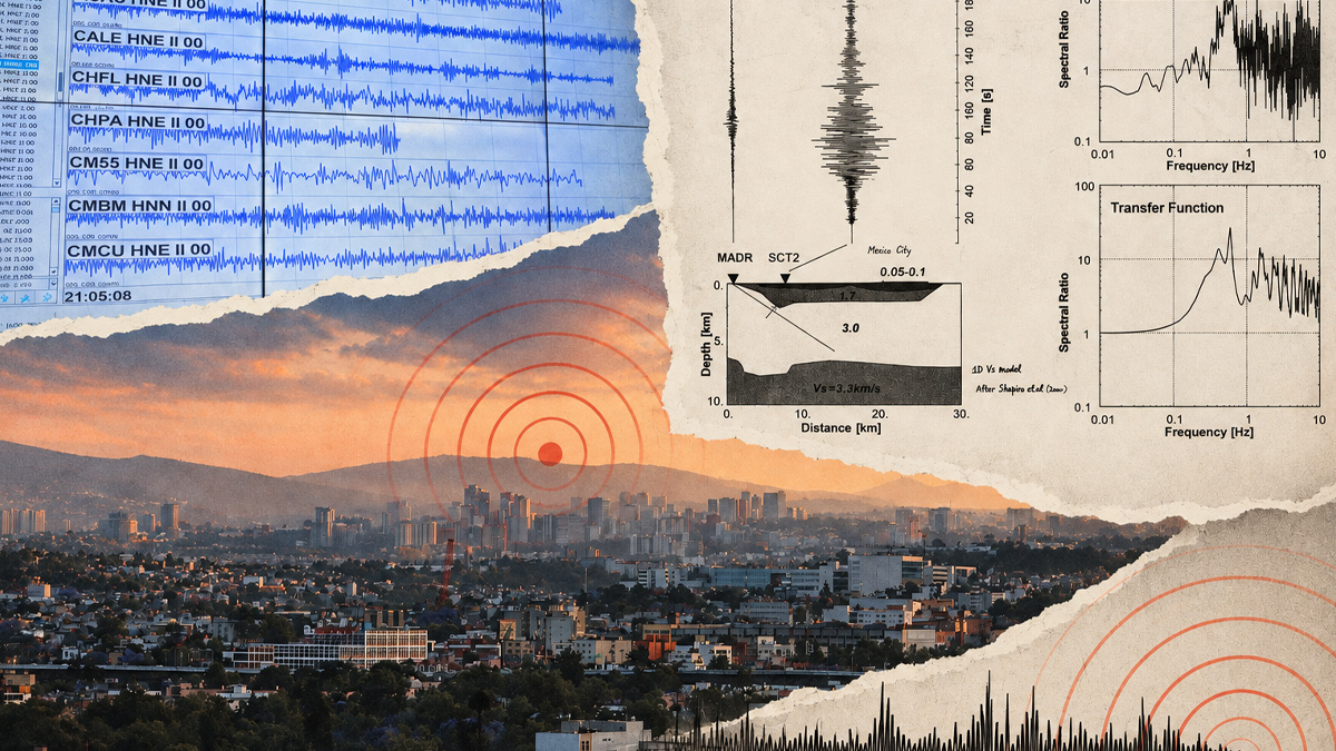 Dos personas ubicadas en distintos puntos de la CdMx pueden experimentar el mismo terremoto de manera diferente. (Diseño: Margarita Salmorán)