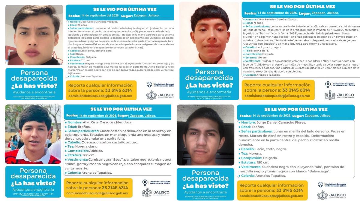 Las fichas de búsqueda fueron emitidas recientemente por la Fiscalía. (Cortesía)