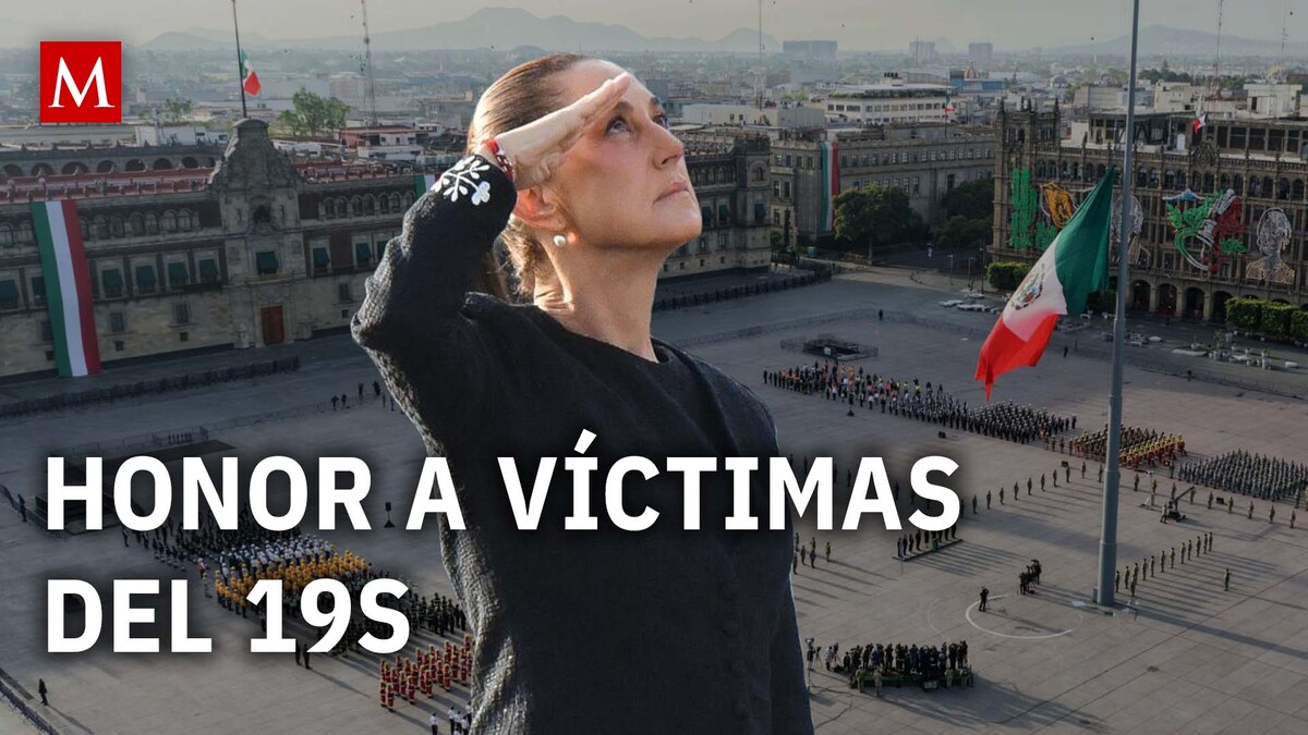 Izamiento de bandera en memoria de víctimas de los sismos 1985 y 2017