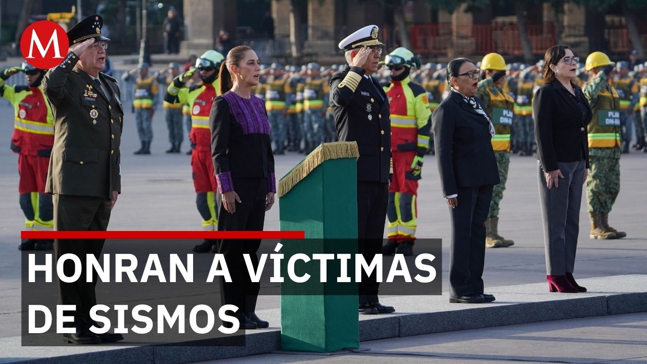 Con izamiento a media asta, CdMx recuerda a víctimas de los sismos y llama a la prevención