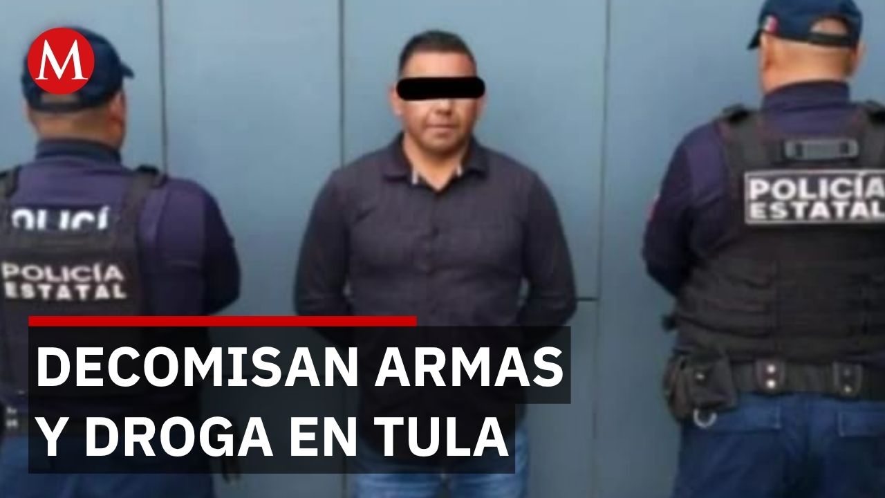Capturan en Tula a presunto delincuente con rifle, armas y más de 670 dosis de mariguana