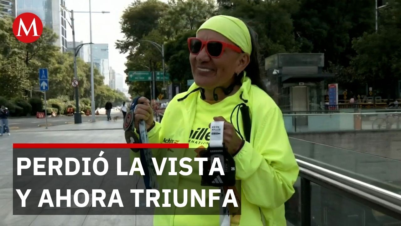 Carmen perdió la vista a los 17 años y ahora corre maratones en el mundo