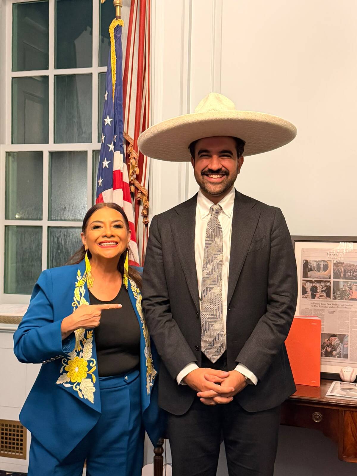 Clara Brugada sostiene encuentro con el alcalde de Nueva York. | Especial
