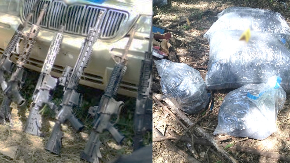 En el operativo conjunto fueron incautadas casi 60 mil dosis de metanfetamina y marihuana, además de dos vehículos.| Foto: Especial