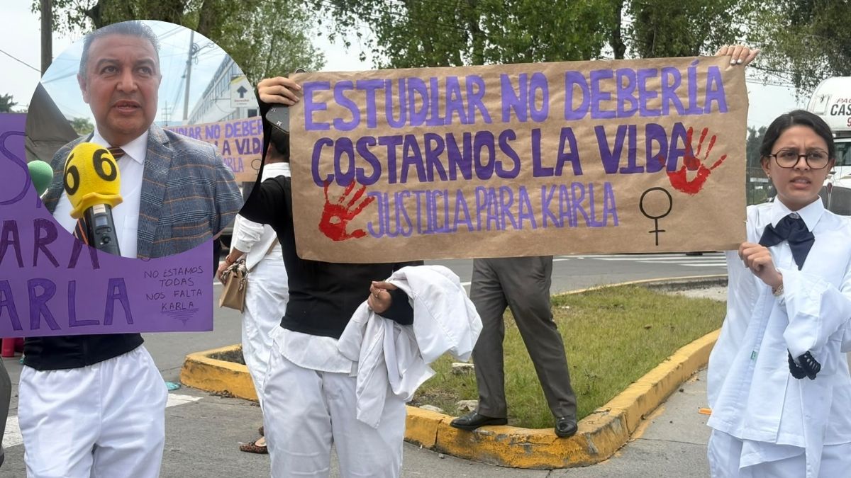 El rector de la Universidad Cuauhtémoc atendió a las familias y estudiantes que protestaban. (Fátima Briceño)