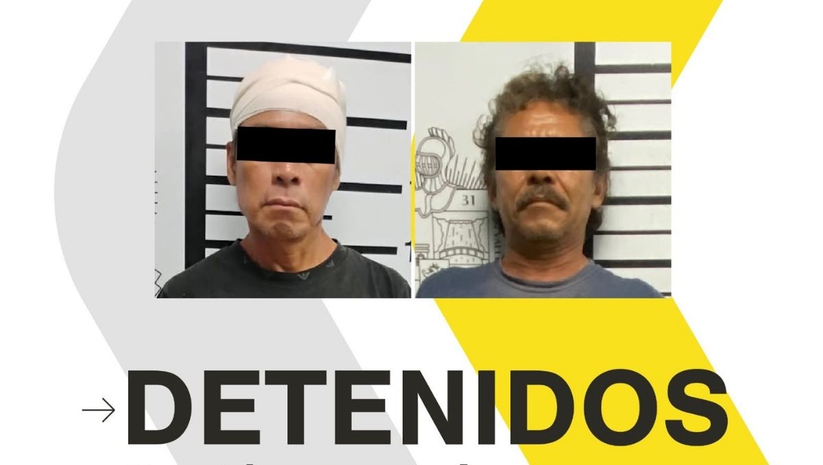 Los detenidos fueron identificados como Mario ‘N’ y Santos ‘N’, ambos de 52 años de edad. Foto: Especial