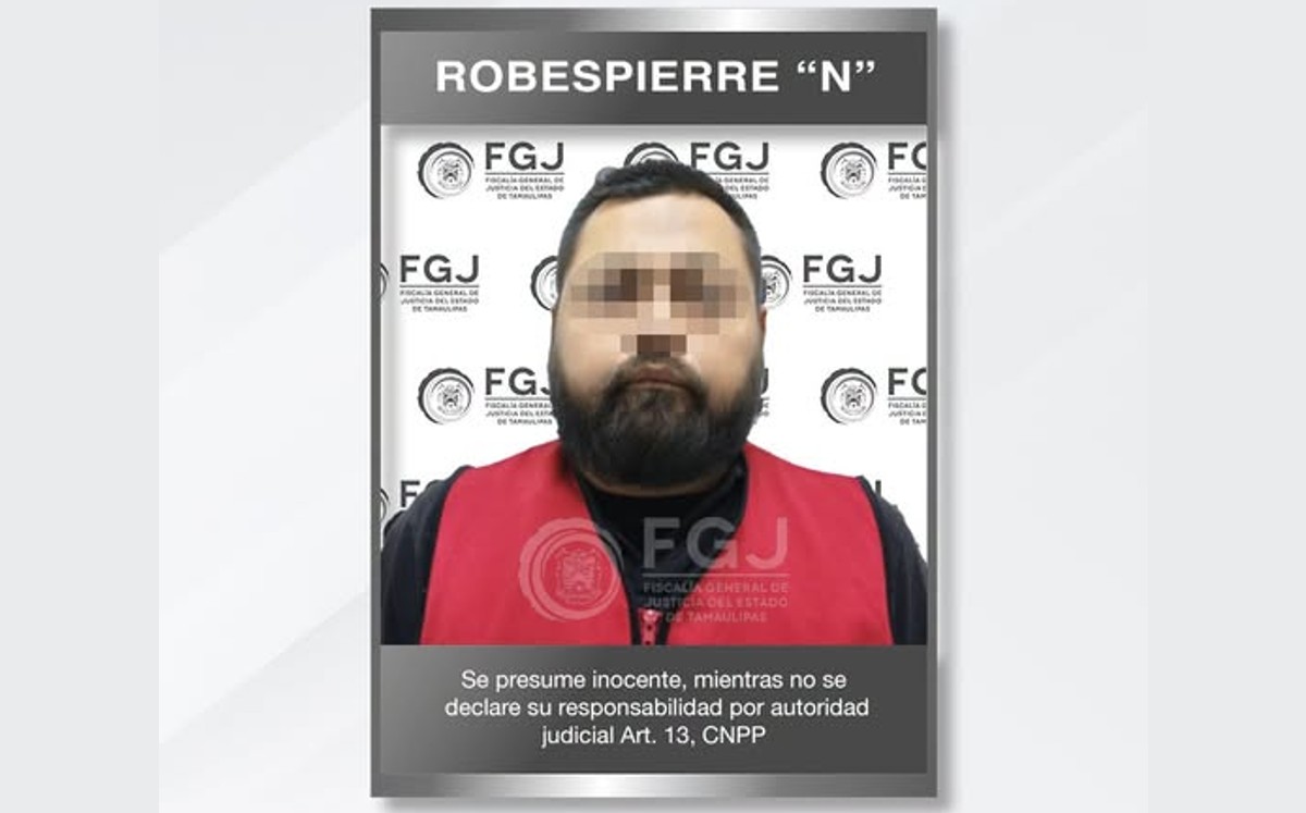 Fiscalía difundió la ficha de Robespierre “N” tras su detención en Reynosa. | FGJE de Tamaulipas via Fb