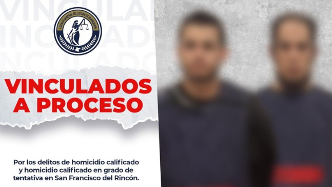 Jonathan Gabriel “N” y Juan Ángel “N”,  presuntos responsables del ataque armado en un campo de futbol. | Fiscalía del Estado de Guanajuato.