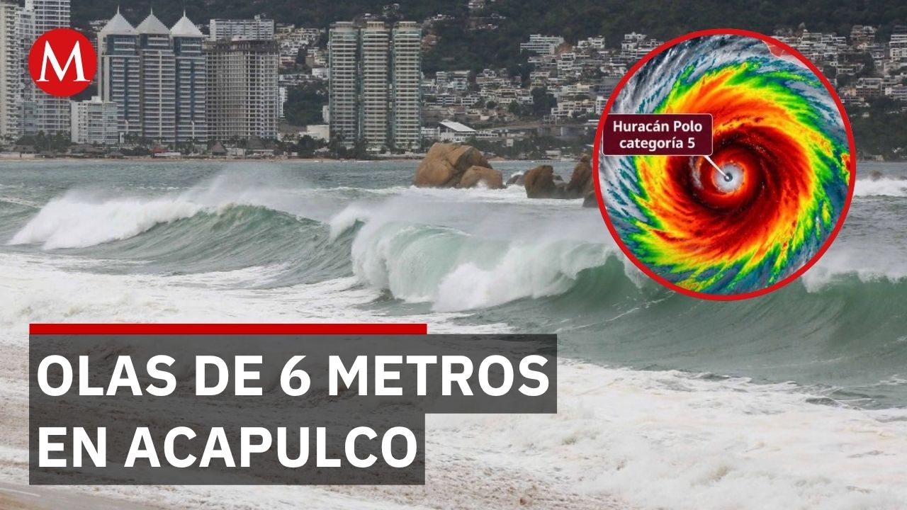 Olas de 6 metros en Acapulco ponen en riesgo a turistas y residentes durante huracán 'Polo'
