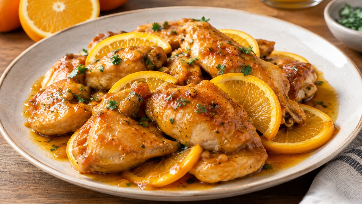 Receta para hacer pollo a la naranja (IA)
