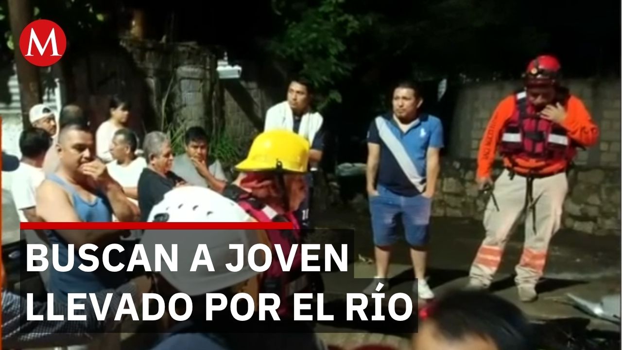 Búsqueda intensiva de joven arrastrado por arroyo en Tuxtla tras lluvias torrenciales