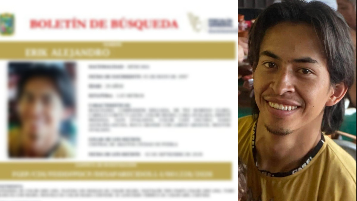 Erik Alejandro Briones Valencia, desaparecido en Puebla, fue localizado con vida en Nuevo León | Especial