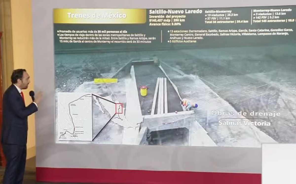 Tren Saltillo-Nuevo Laredo. | YT; Claudia Sheinbaum