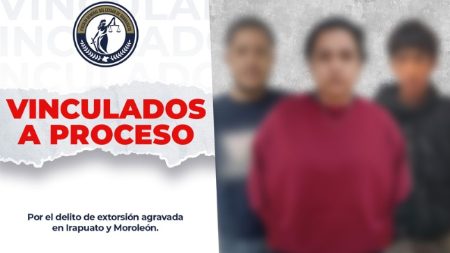Detienen a presuntos extorsionadores en Irapuato y Moroleón. | Fiscalía General del Estado de Guanajuato.