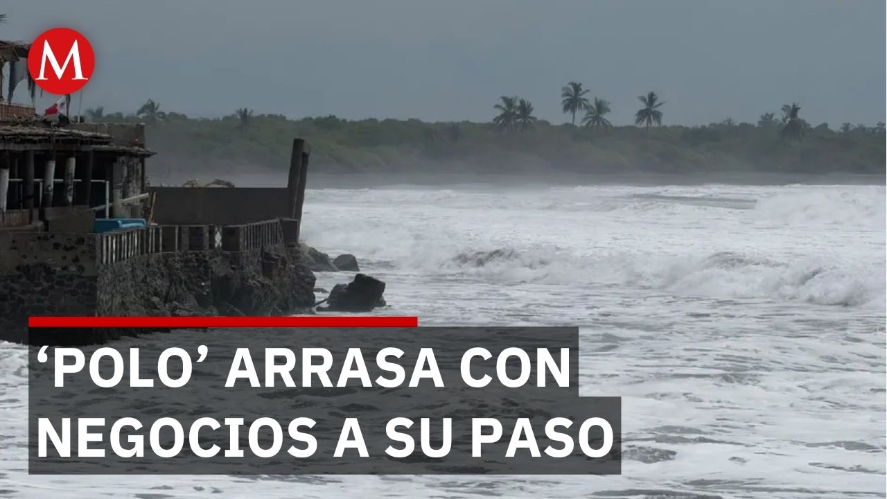 Oleaje del huracán 'Polo' destruye negocios y viviendas en playas de Michoacán