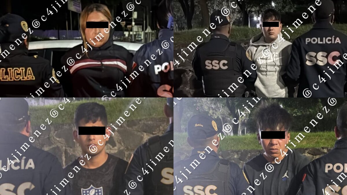 Patricio 'N', Anuar 'N', Donovan 'N' y Erika 'N' fueron detenidos tras una persecución. | Carlos Jiménez