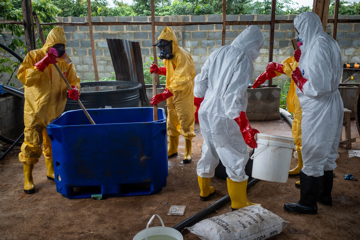Personal de la unidad de monitoreo forense y químico de la Agencia Nacional de Control de Drogas de Nigeria. | AFP