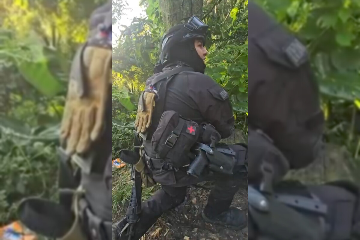 Policía de Jalisco durante detonación de explosivo en Zapopan. (Especial)