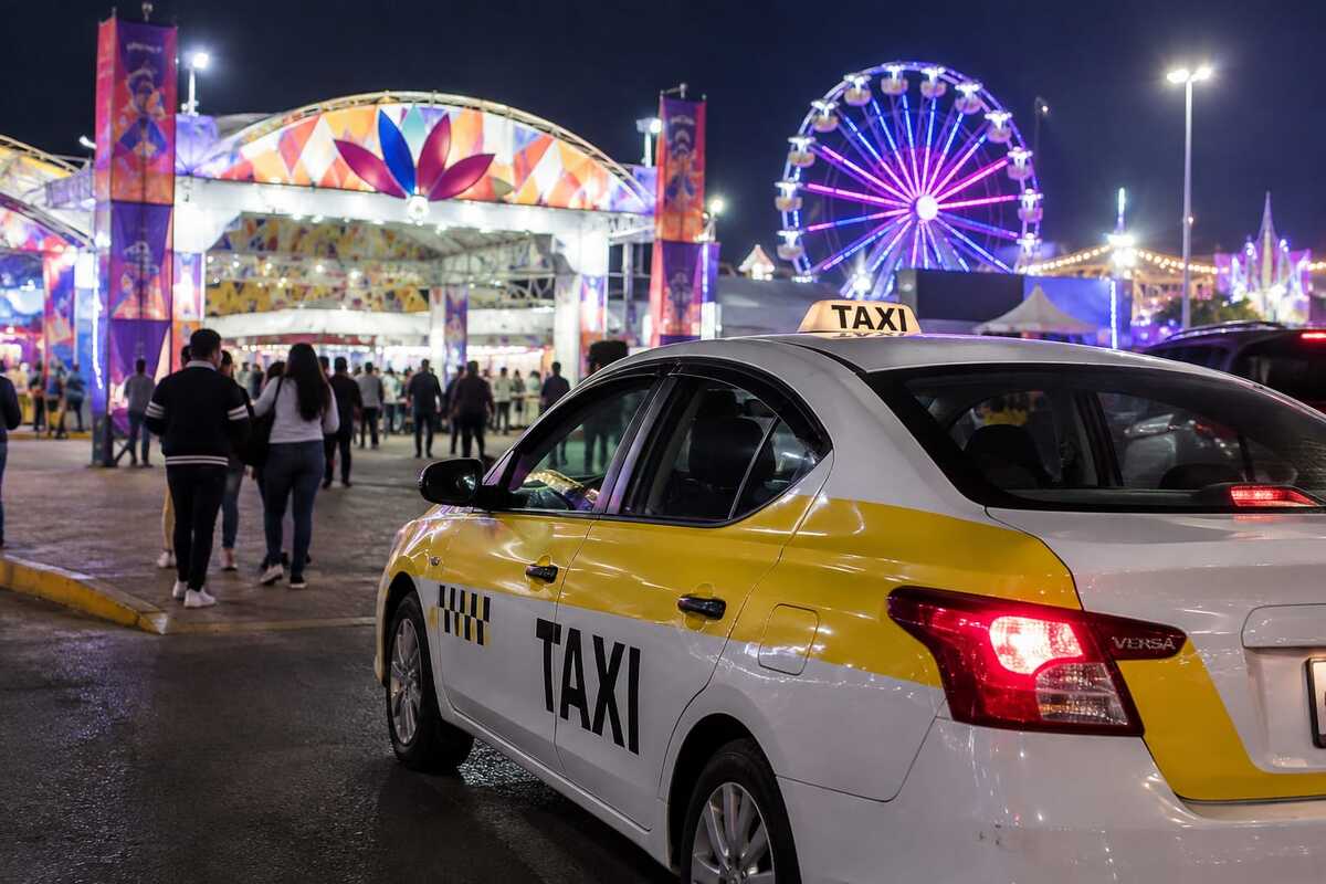 Salir de la Feria en taxi costará desde 45 pesos. (Imagen generada con IA)