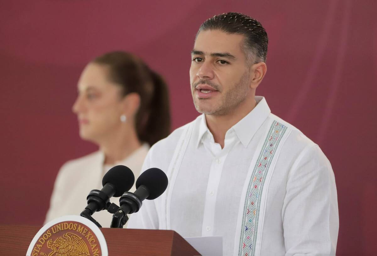 Omar García Harfuch, secretario de Seguridad y Protección Ciudadana durante conferencia matutina. | Foto: Ariel Ojeda