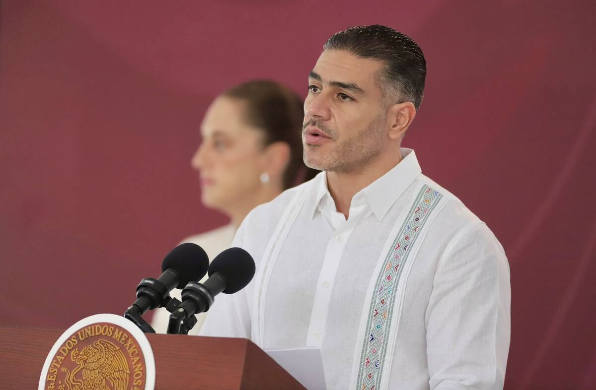 Omar García Harfuch, secretario de Seguridad y Protección Ciudadana durante conferencia matutina. | Foto: Ariel Ojeda