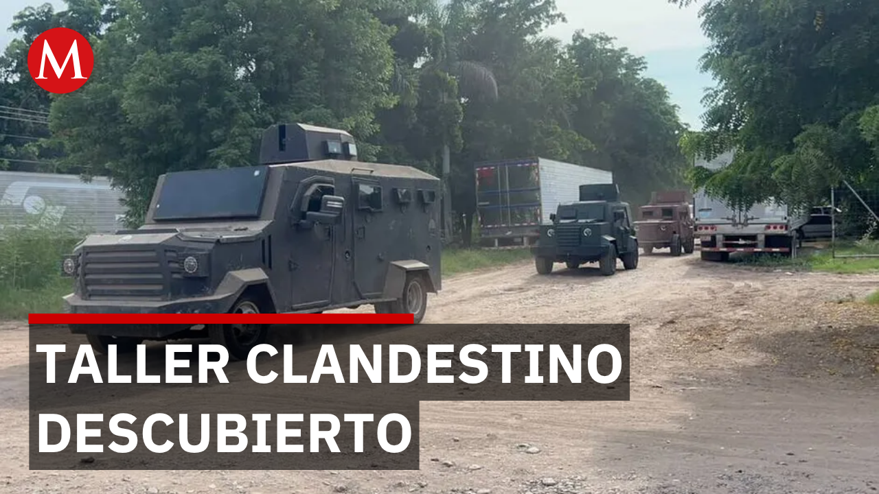 Ejército asegura 5 vehículos blindados en taller clandestino de Guasave, Sinaloa