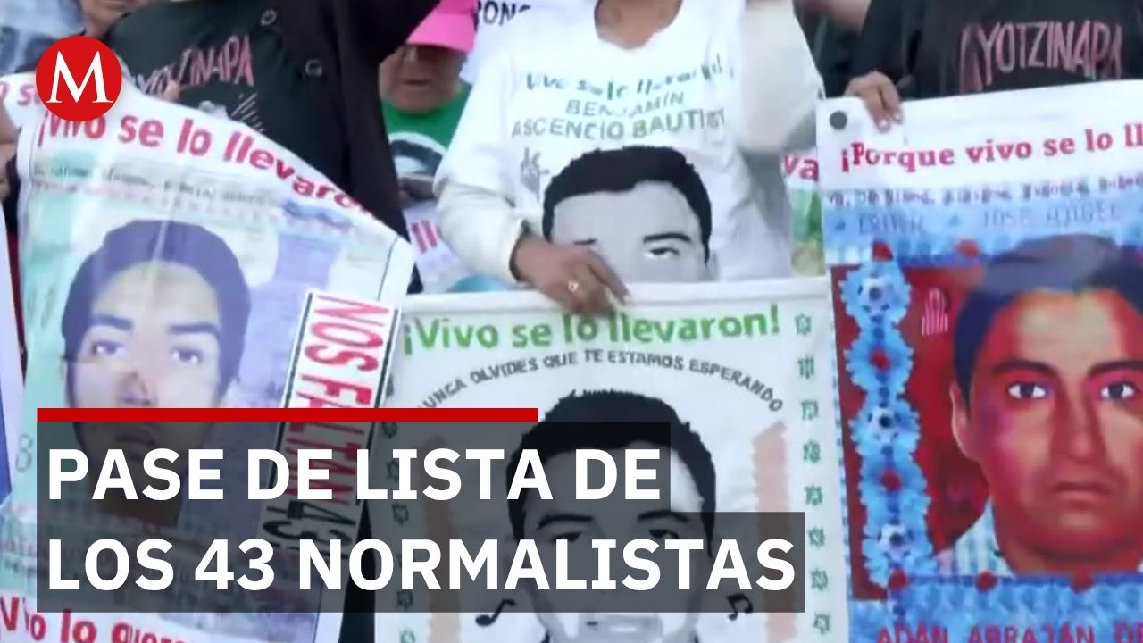 Pase de lista de los 43 normalistas de Ayotzinapa a 12 años de su desaparición