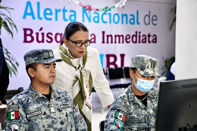Rosa Icela Rodríguez visitó el Centro de Mando de la Alerta Nacional de Búsqueda. | Foto: X