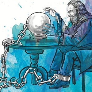 “Desde tiempos antiguos sabemos que el negocio de la profecía es un sofisticado mercado de manipulación”. (Ilustración: Román)