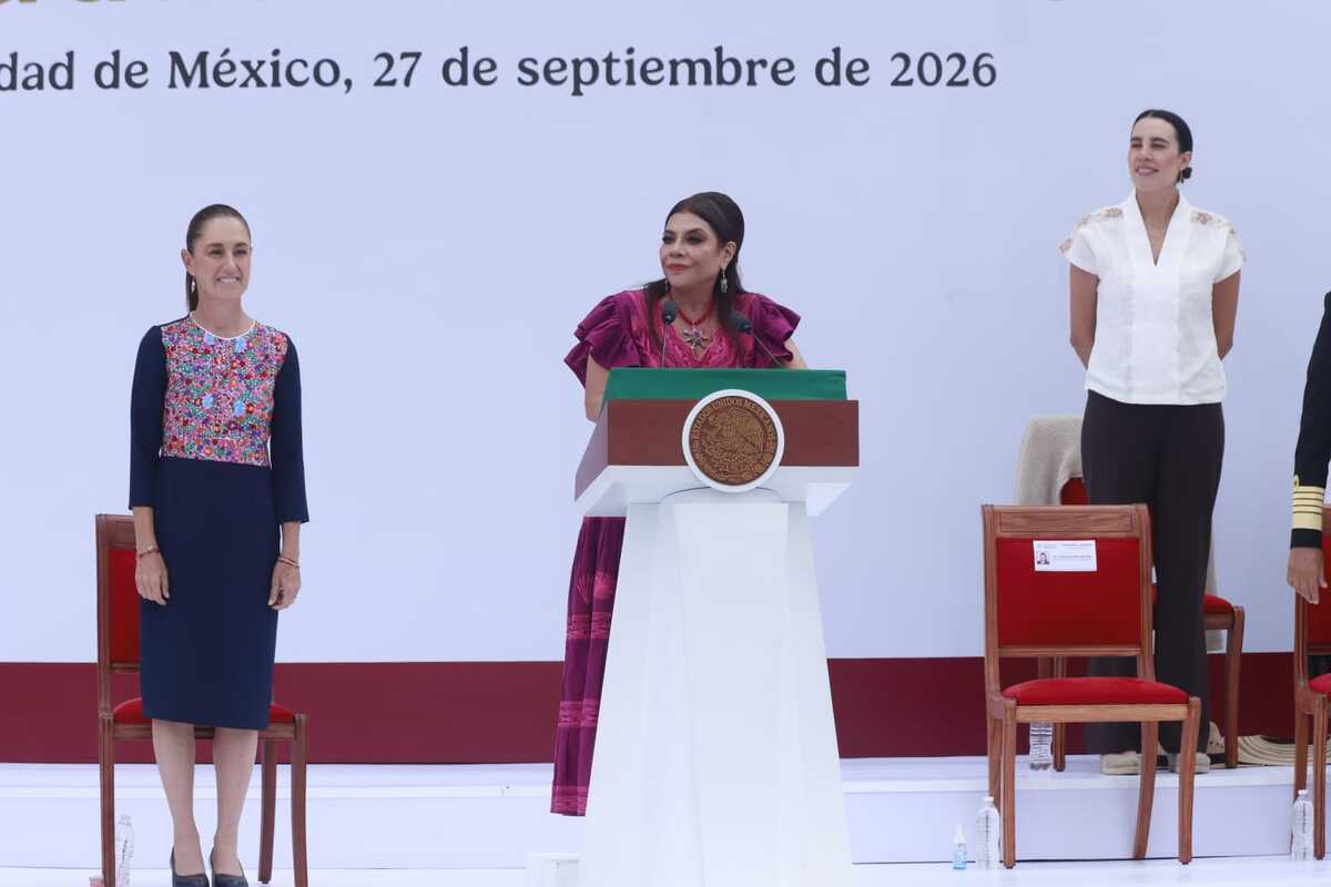 Clara Brugada en el Zócalo de la capital. | Juan Carlos Bautista