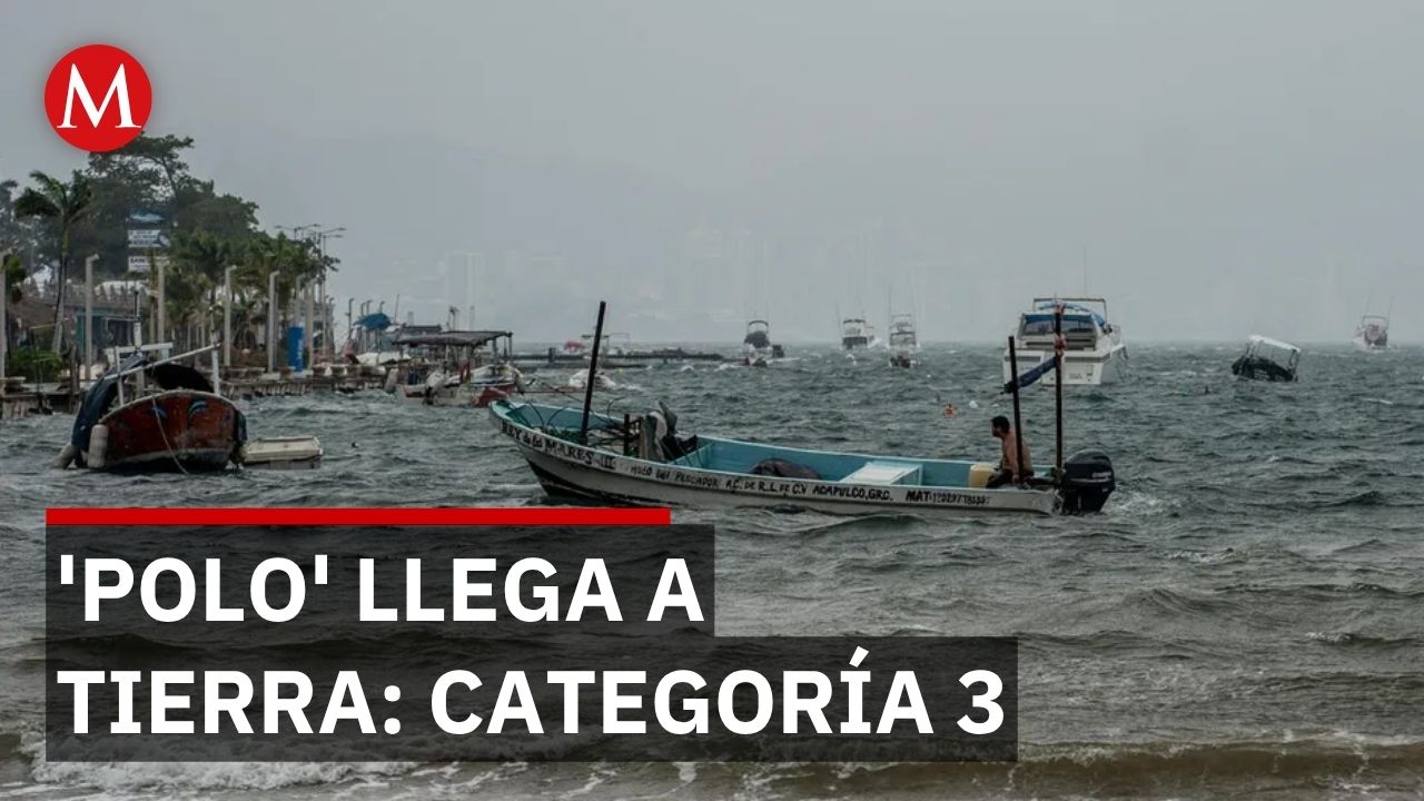 Huracán 'Polo' categoría 3 toca tierra en Baja California Sur por primera vez
