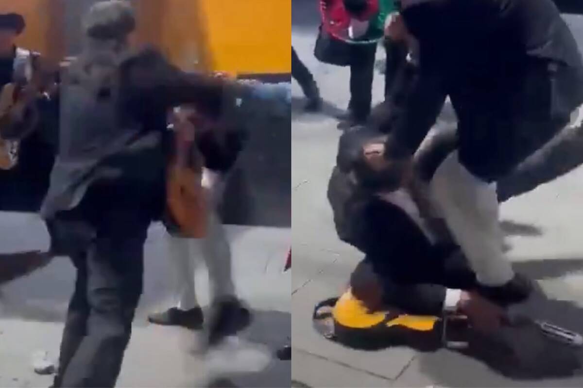 La guitarra del músico terminó rota