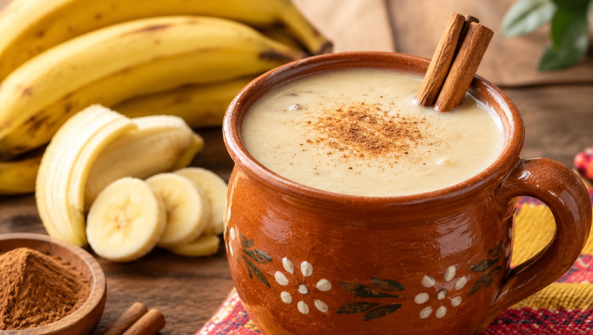 Receta para hacer atole de plátano (IA)