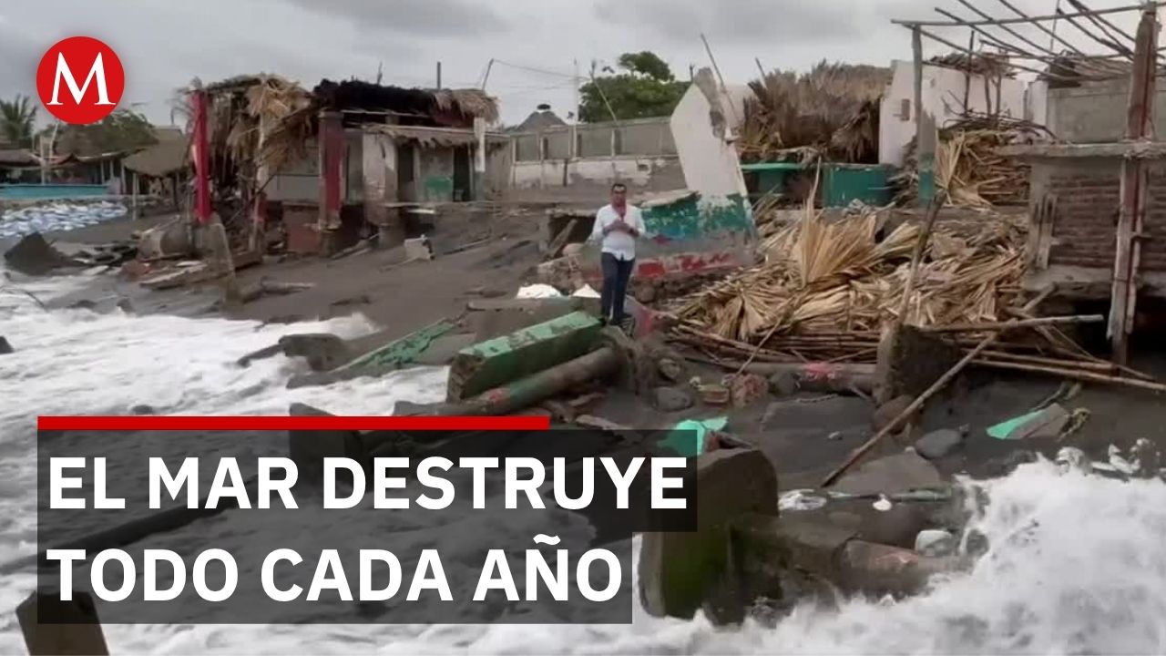 Erosión en Puerto Madero, Chiapas: El mar destruye palapas y amenaza el panteón municipal