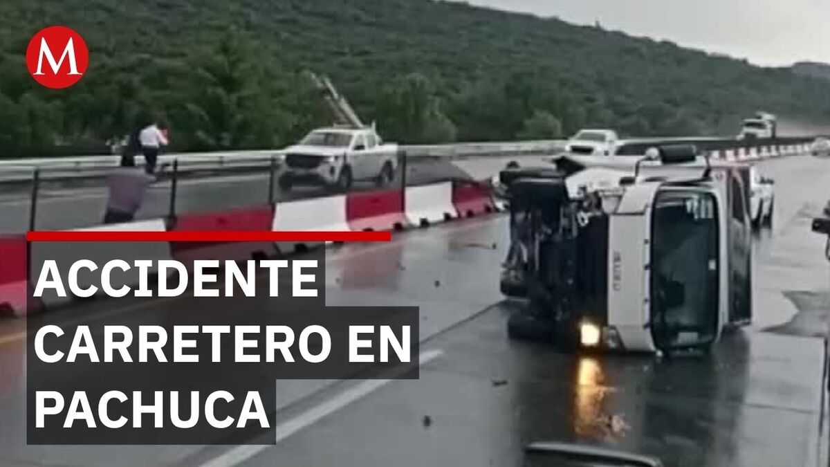 Hombre logra salvarse por centímetros de pipa en llamas en arco norte de Pachuca