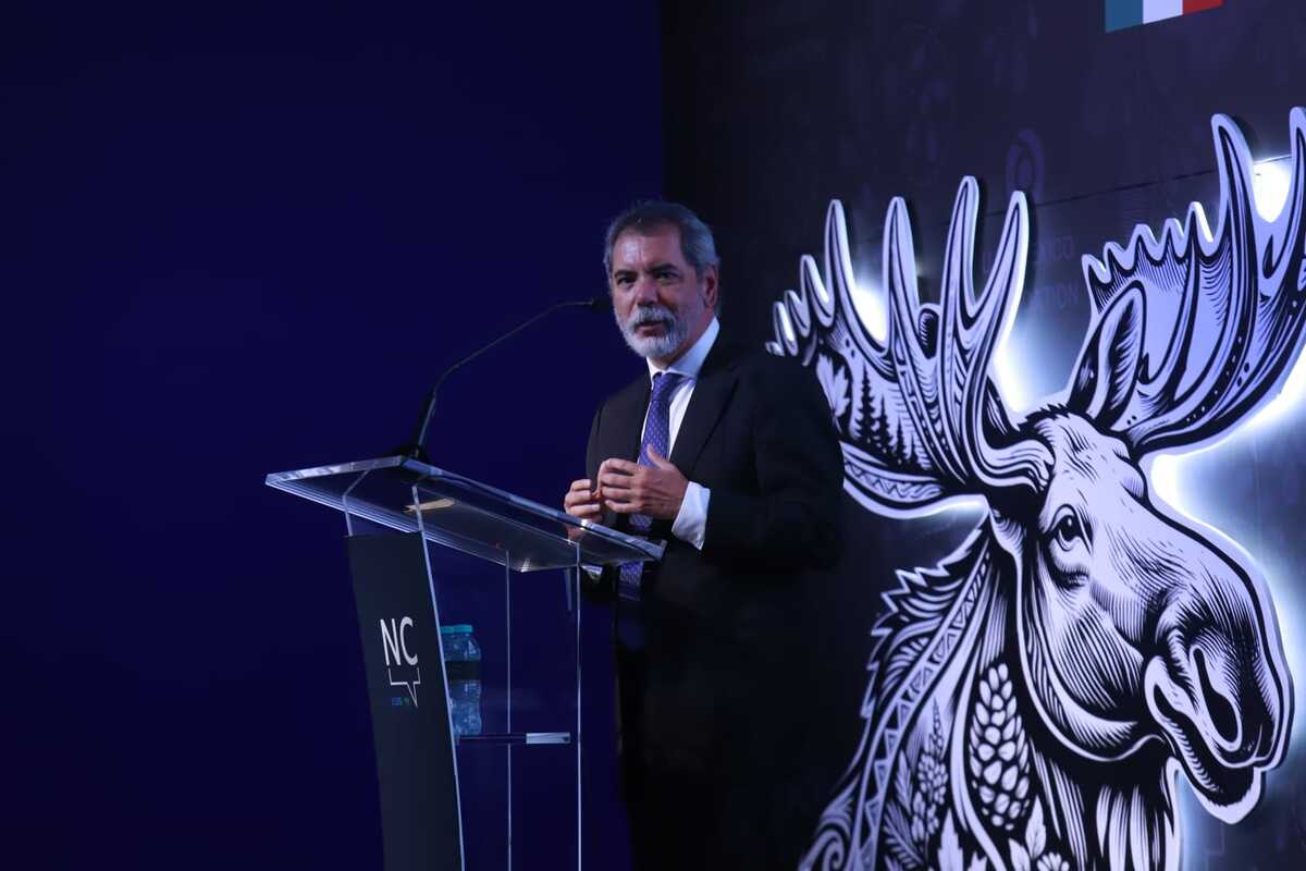 El secretario de Hacienda y Crédito Público, Edgar Amador Zamora, durante su participación en el North Capital Forum. | Foto: Juan Carlos Bautista