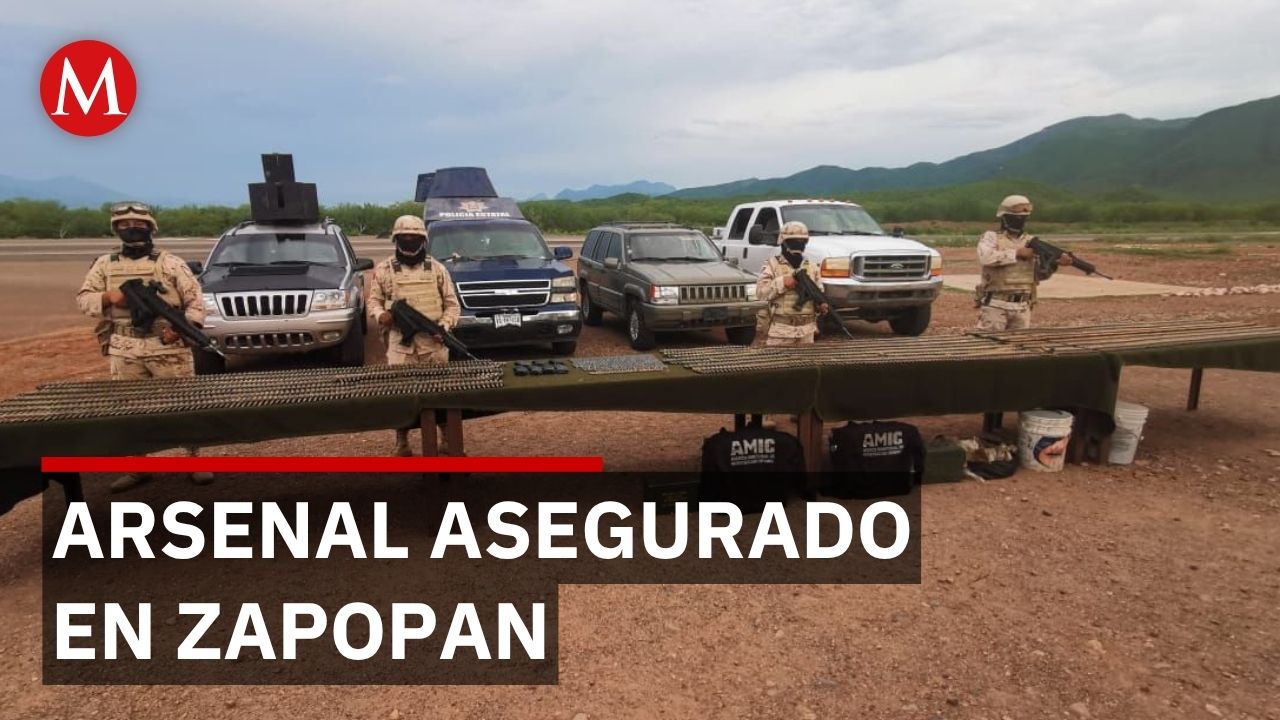 Aseguran 10 explosivos, armas y equipo táctico durante operativo en Zapopan
