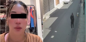 Capturas de pantalla de la joven que fue víctima de un asalto en Puebla y del agresor.