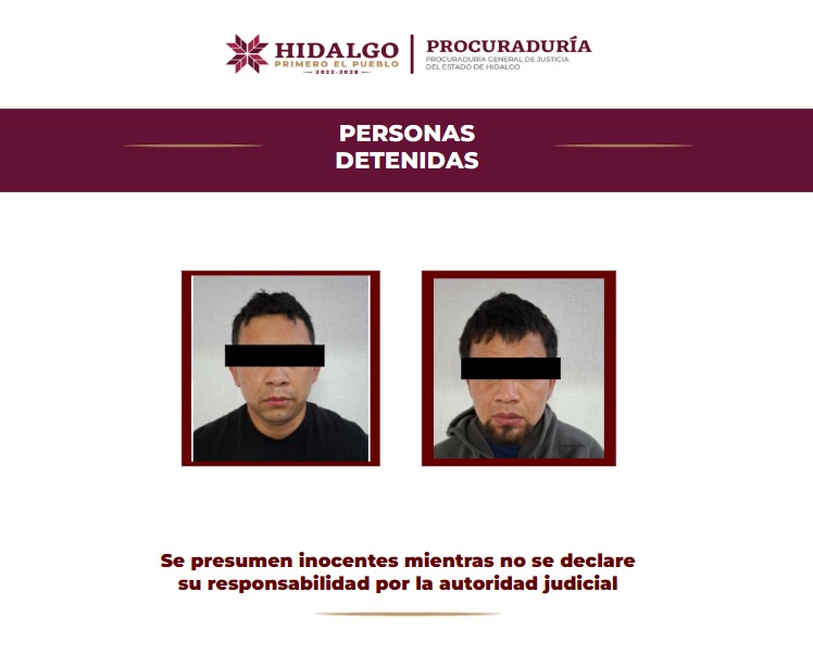Detienen en Atitalaquia a dos hombres con drogas y armas. (Cortesía: PGJEH)