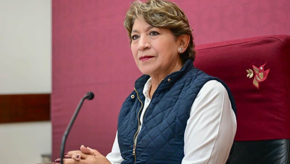 Delfina Gómez Álvarez durante la presentación de los avances del Plan Oriente del Estado de México. | Especial