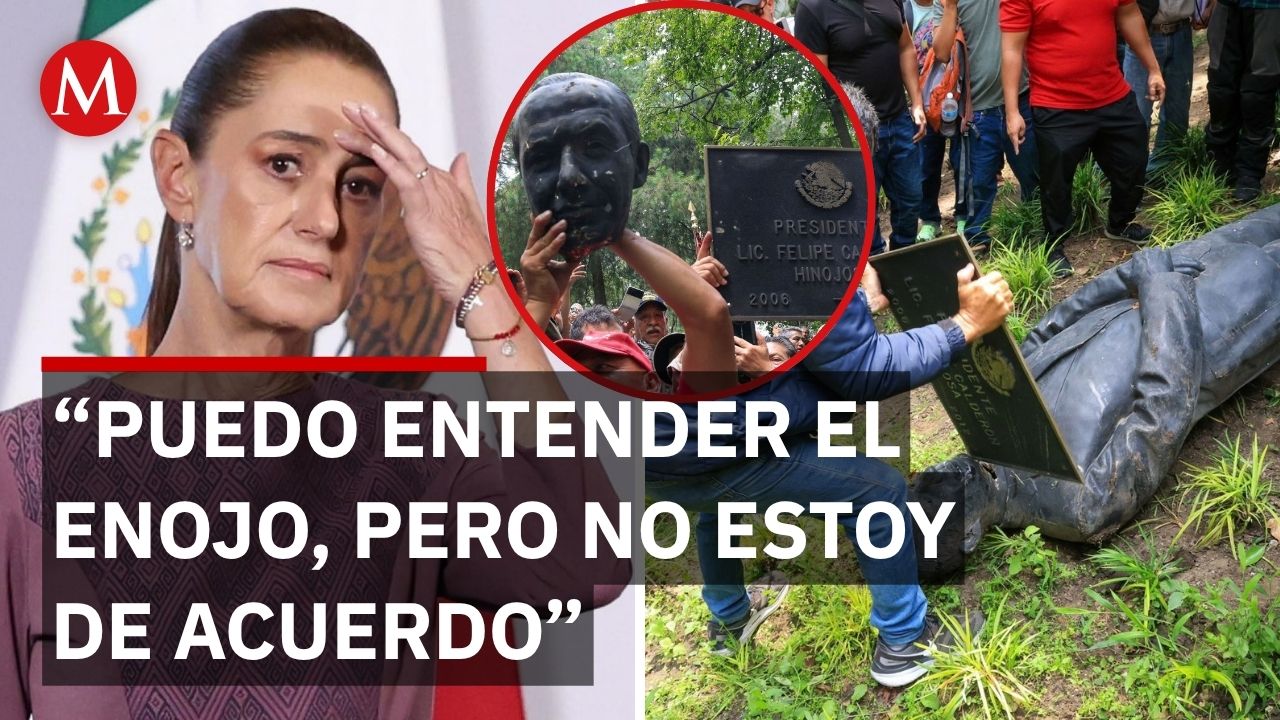 ¿Por qué Sheinbaum condena decapitación de la estatua de Calderón?