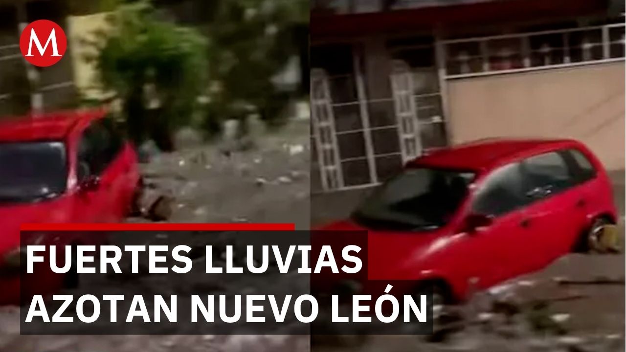25 autos aplastados en Nuevo León pese a advertencia de protección civil sobre lluvias