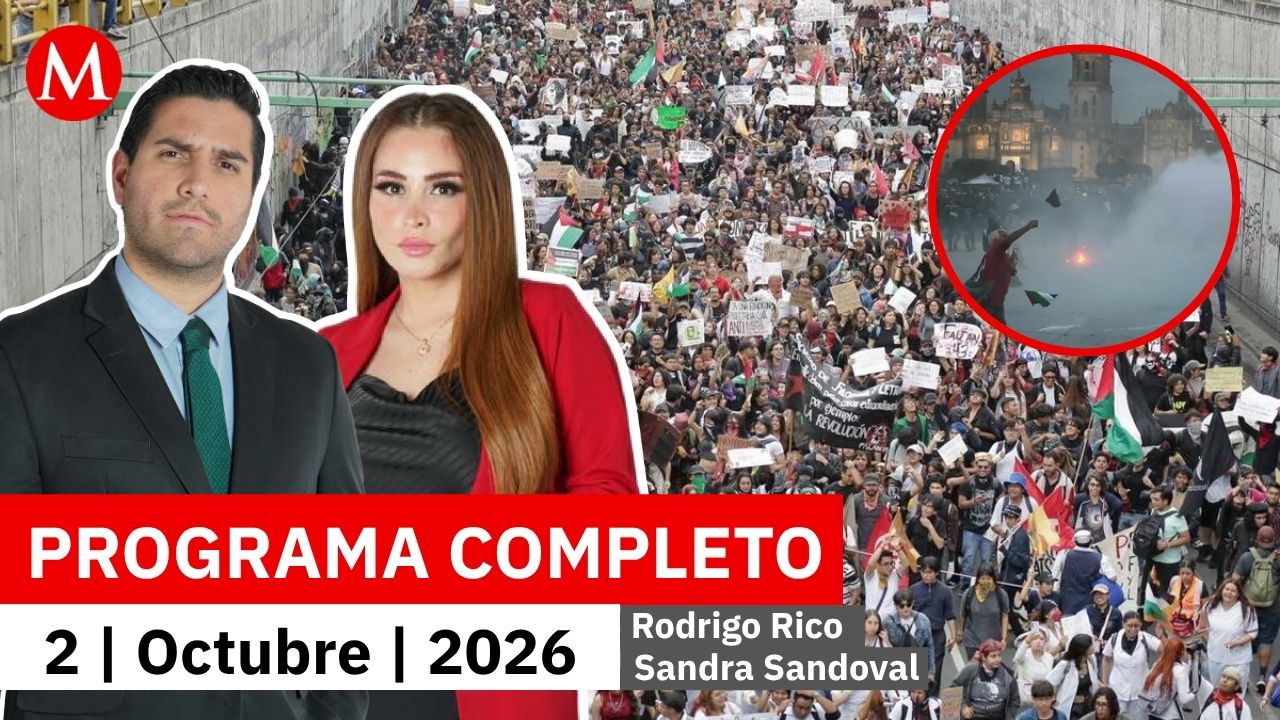 Marcha por Tlatelolco termina con petardos en el Zócalo | Milenio Noticias, 2 de octubre de 2026