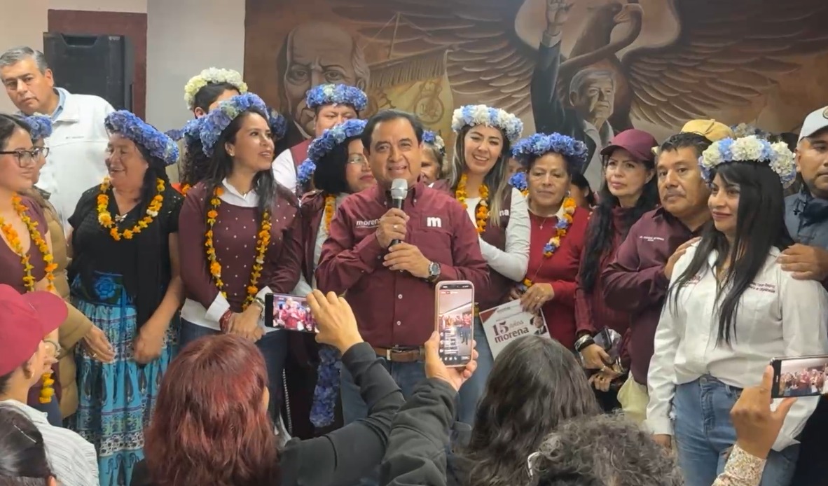 Durante evento de 15 años de Morena reiteran mantener los principios del partido en Pachuca. (Miriam Avilés)