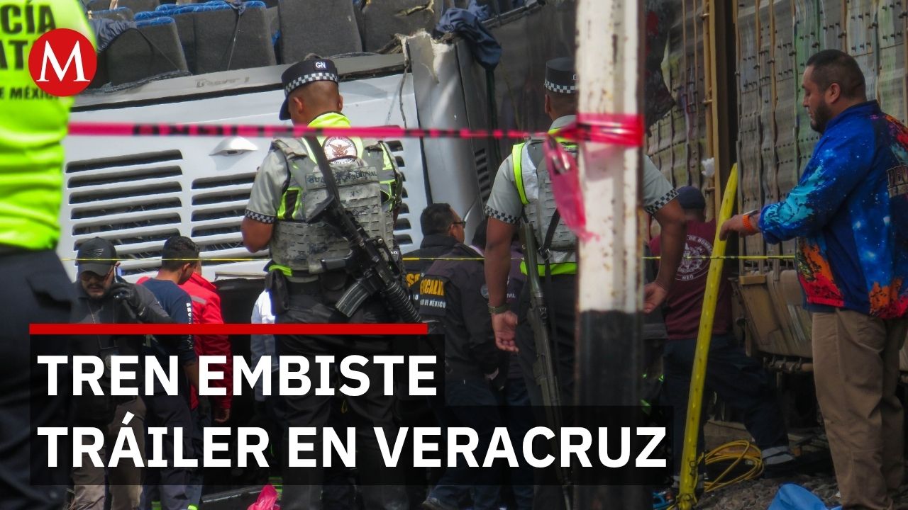 Tren choca con tractocamión en Veracruz: 3 heridos y caos en transporte ferroviario