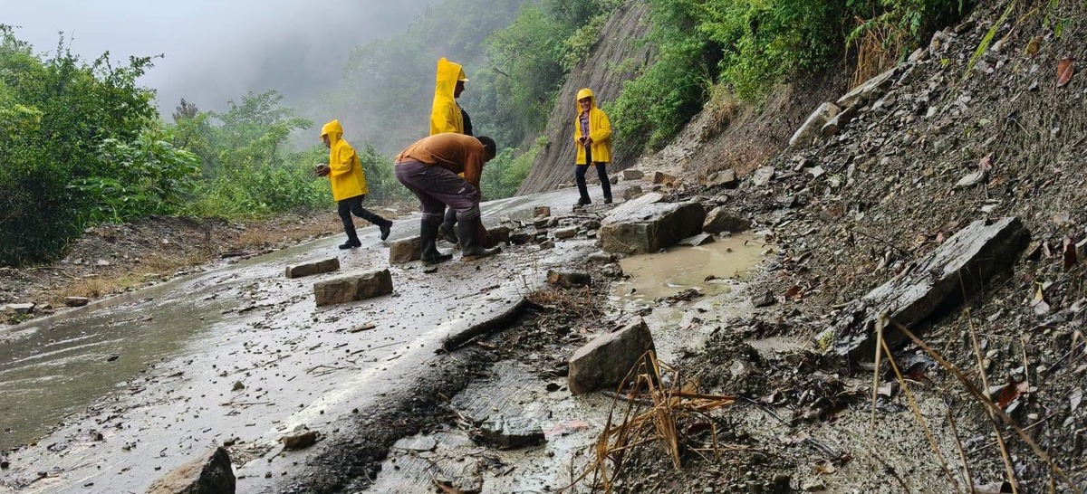 Afectaciones en caminos de Hidalgo tras lluvias ocasionadas por el frente frío 1. (Cortesía)
