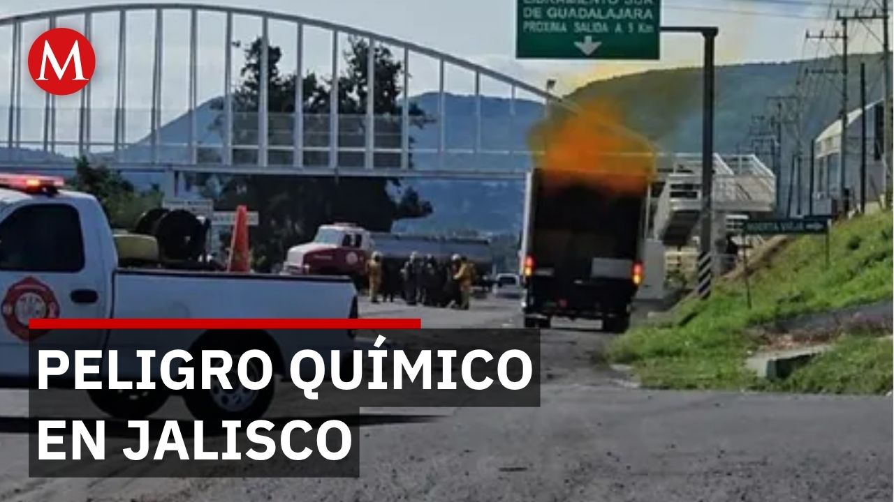 Fuga de ácido clorhídrico cierra carretera a Chapala en Jalisco