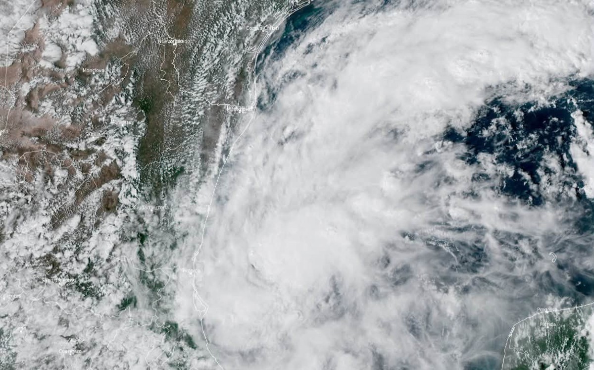 Así de observa la depresión tropical nueve frente a costas de Tamaulipas. | Facebook: Protección Civil Tamaulipas